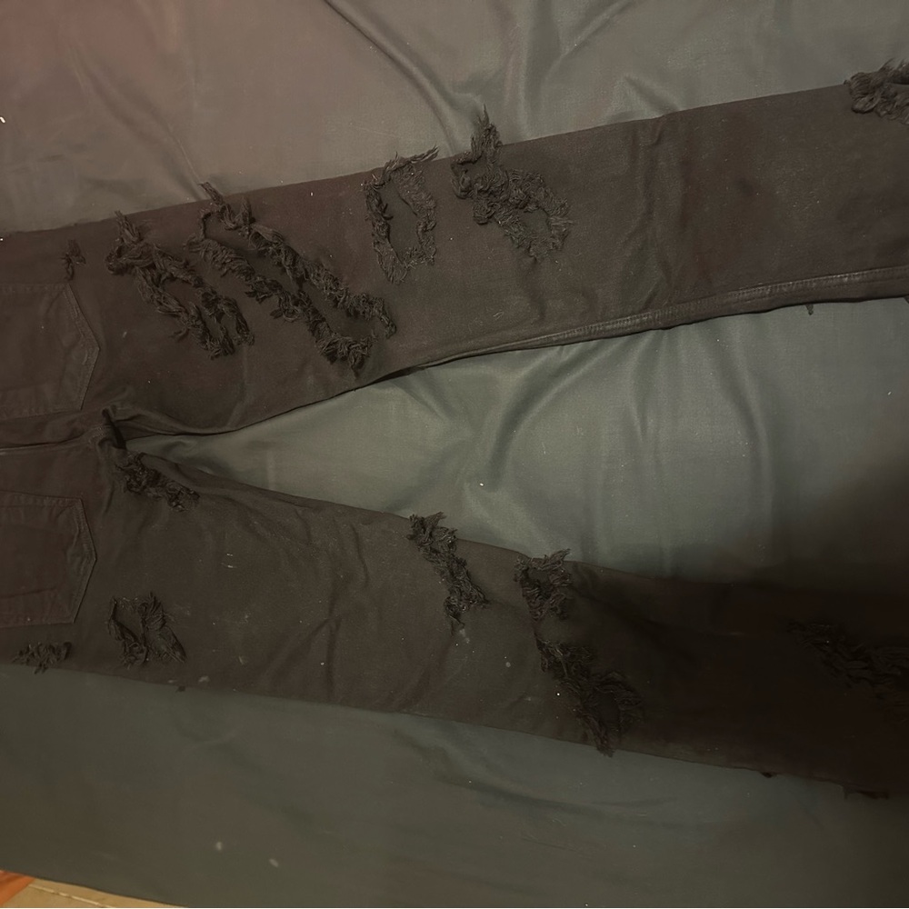 RICK OWENS DRKSHDW DISTRESSED TYRONE SLIM CUT JEANS SZ 32